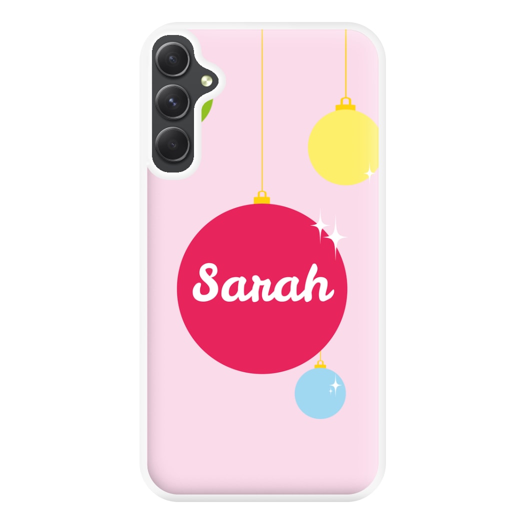 Baubles - Personalised Christmas Phone Case for Galaxy A54