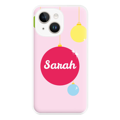 Baubles - Personalised Christmas Phone Case for iPhone 14 Plus