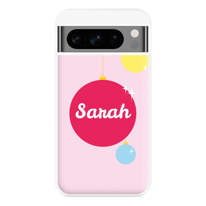 Baubles - Personalised Christmas Phone Case for Google Pixel 8 Pro