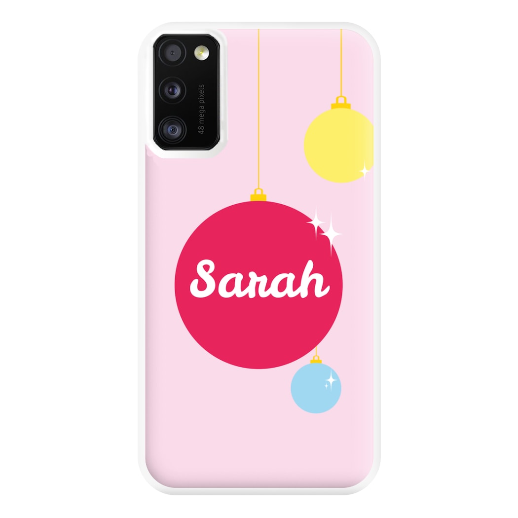 Baubles - Personalised Christmas Phone Case for Galaxy A41