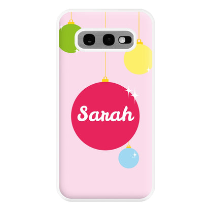 Baubles - Personalised Christmas Phone Case for Galaxy S10e