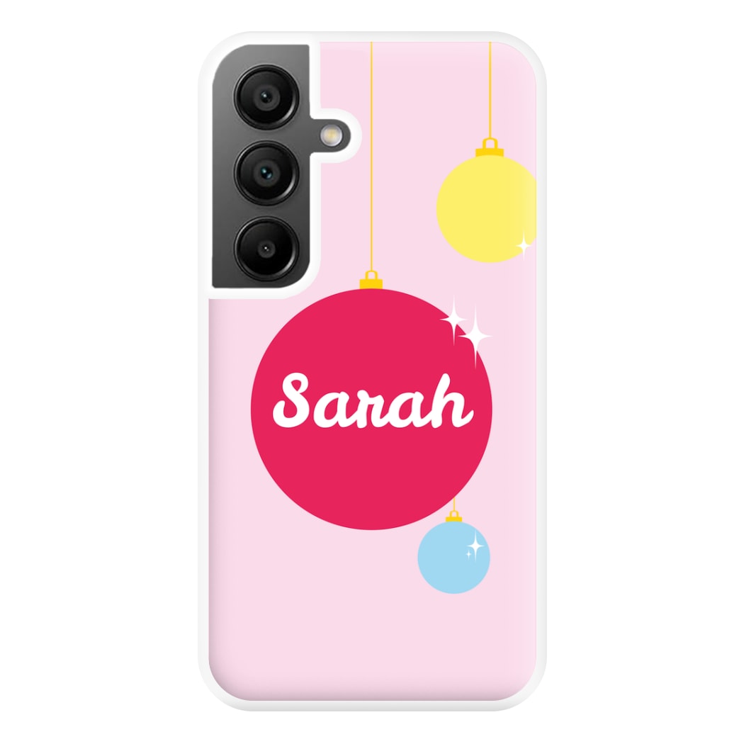 Baubles - Personalised Christmas Phone Case for Galaxy A55