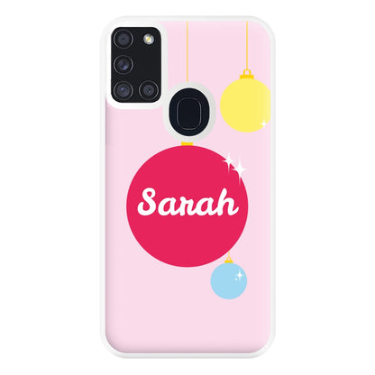 Baubles - Personalised Christmas Phone Case for Galaxy A21s