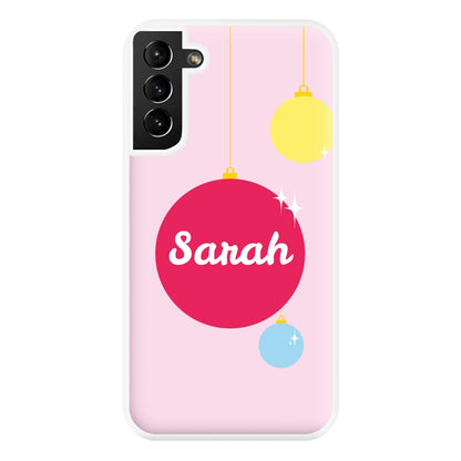 Baubles - Personalised Christmas Phone Case for Galaxy S21 Plus