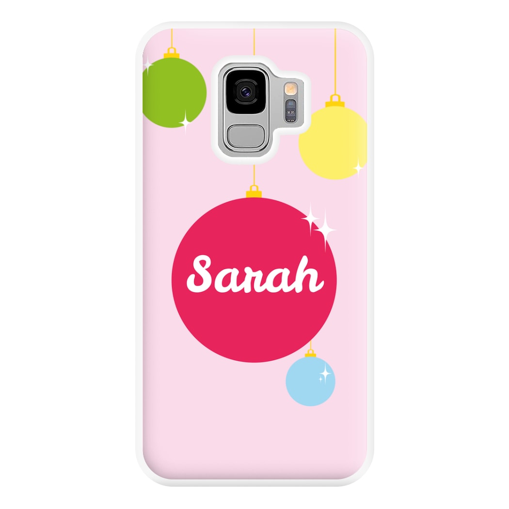 Baubles - Personalised Christmas Phone Case for Galaxy S9 Plus