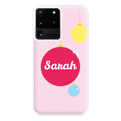 Baubles - Personalised Christmas Phone Case for Galaxy S20 Ultra