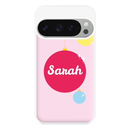 Baubles - Personalised Christmas Phone Case for Google Pixel 9 Pro XL