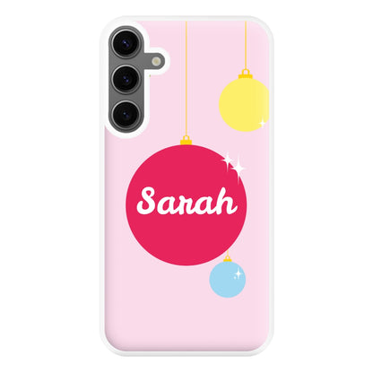 Baubles - Personalised Christmas Phone Case for Galaxy S24FE