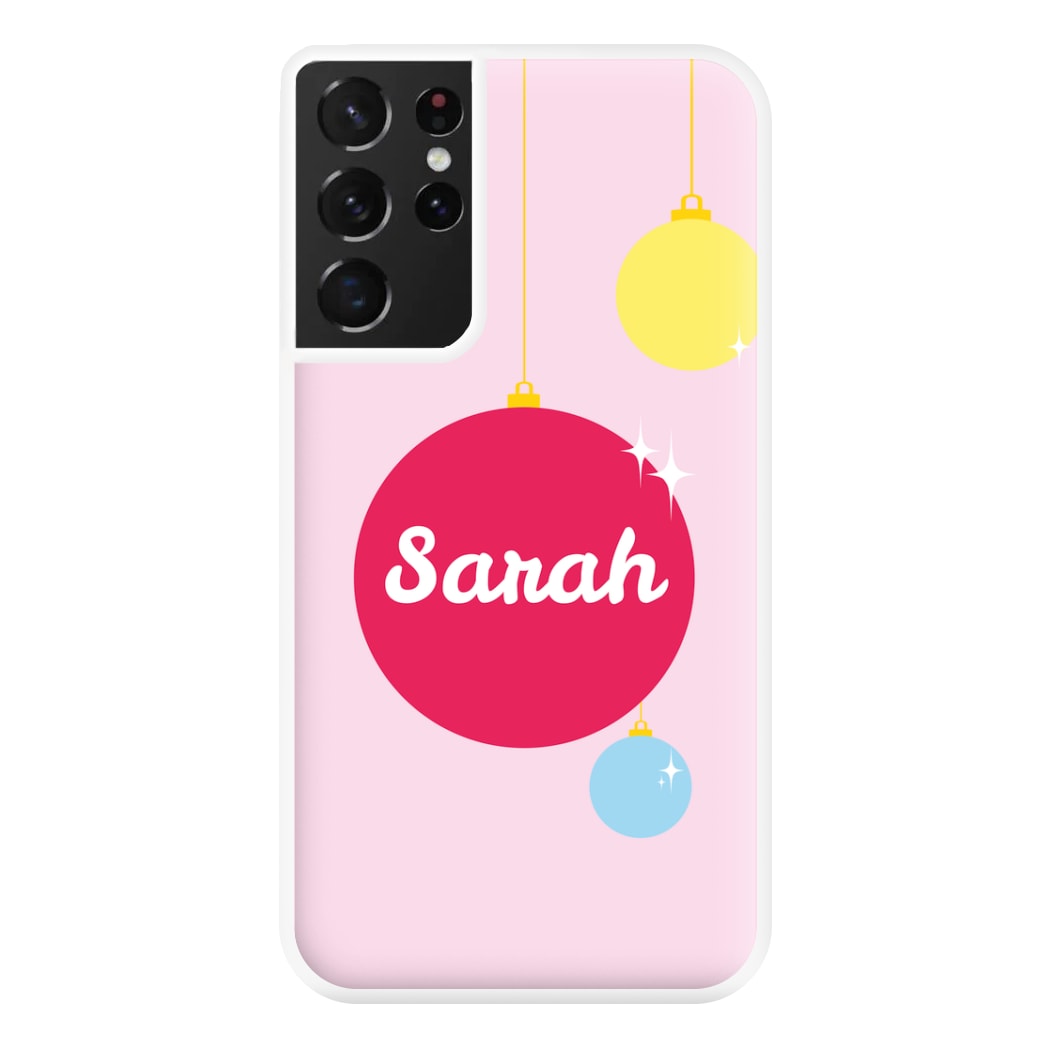 Baubles - Personalised Christmas Phone Case for Galaxy S21 Ultra