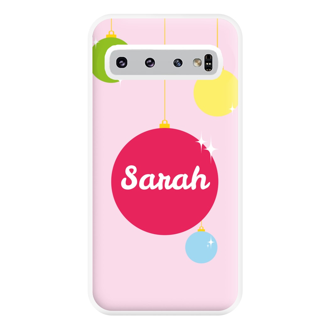 Baubles - Personalised Christmas Phone Case for Galaxy S10 Plus