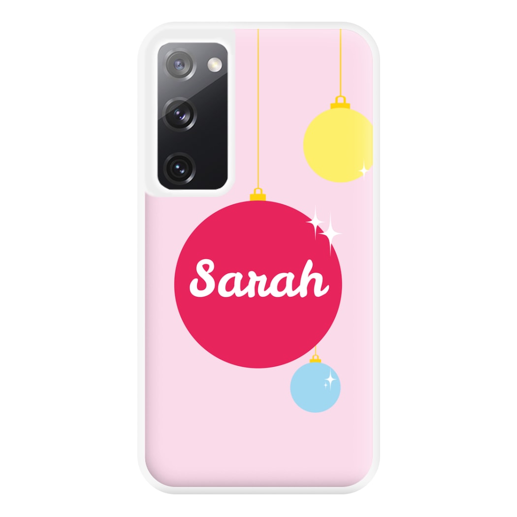 Baubles - Personalised Christmas Phone Case for Galaxy S20FE