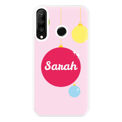 Baubles - Personalised Christmas Phone Case for Huawei P30 Lite