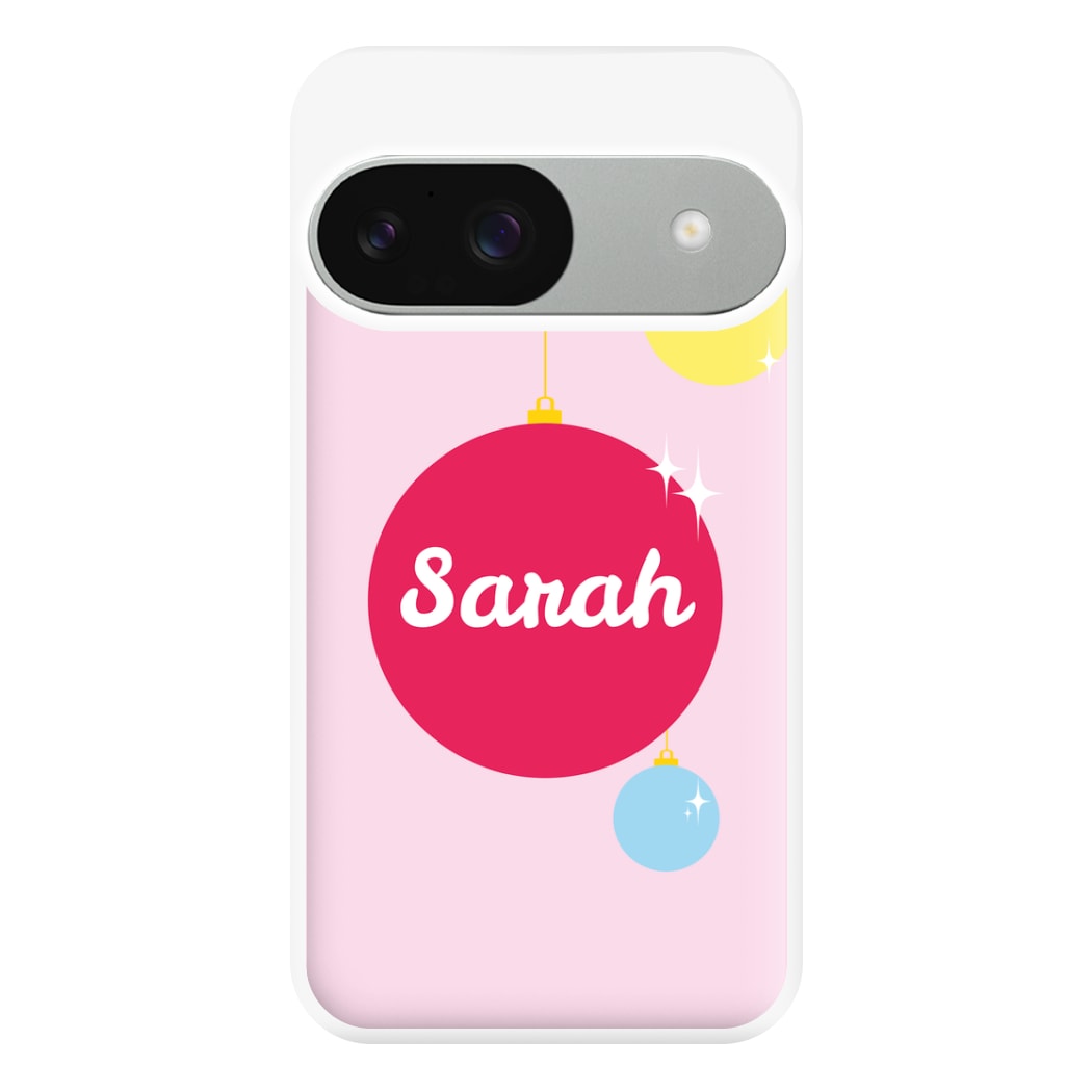 Baubles - Personalised Christmas Phone Case for Google Pixel 9 / 9 Pro