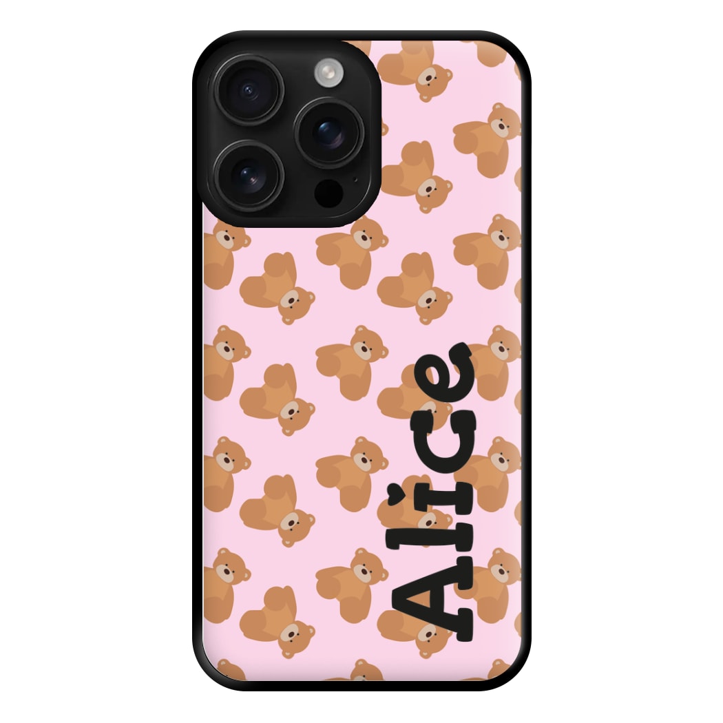 Teddy Bear Pattern - Personalised Christmas  Phone Case