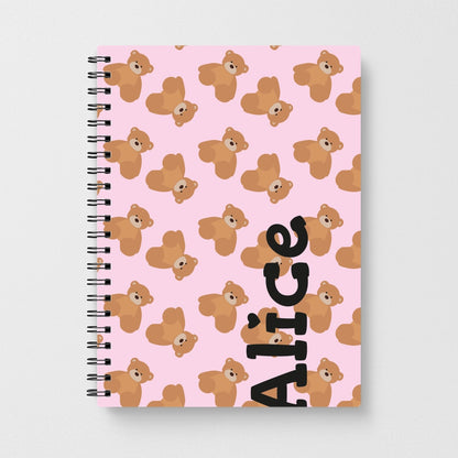 Teddy Bear Pattern - Personalised Christmas Notebook