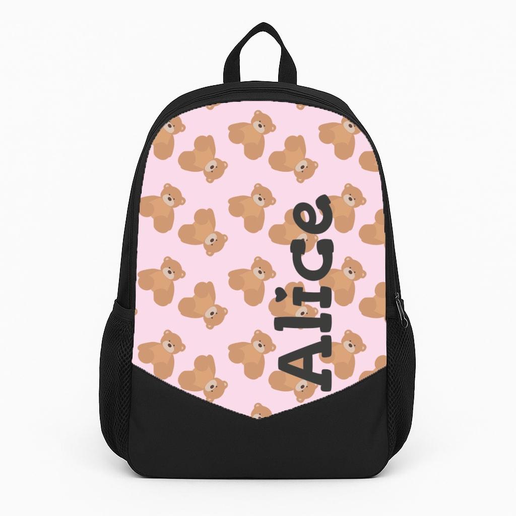 Teddy Bear Pattern - Personalised Christmas  Backpack