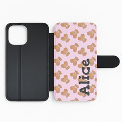 Teddy Bear Pattern - Personalised Christmas Flip Phone Case