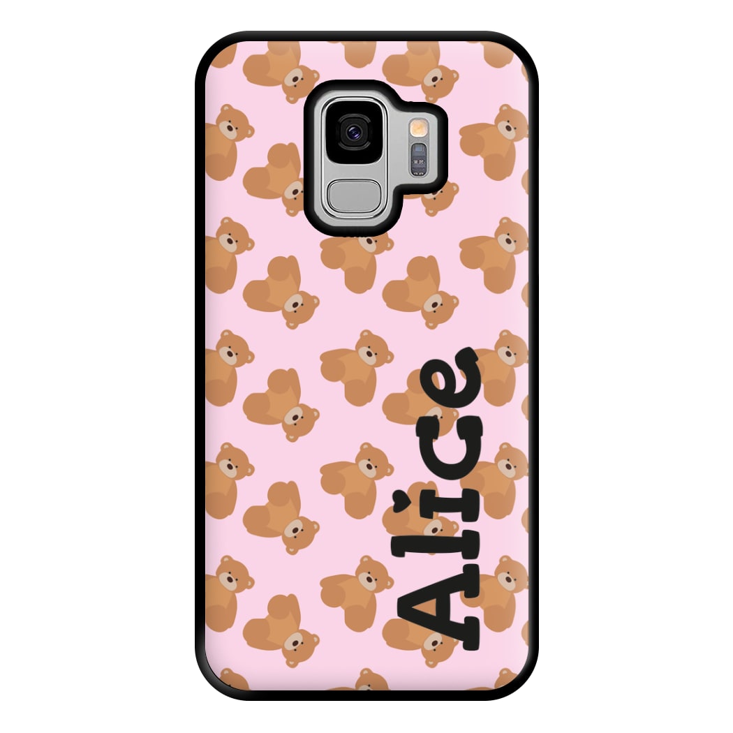 Teddy Bear Pattern - Personalised Christmas  Phone Case for Galaxy S9 Plus