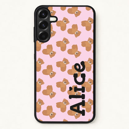 Teddy Bear Pattern - Personalised Christmas Phone Case for Galaxy A57
