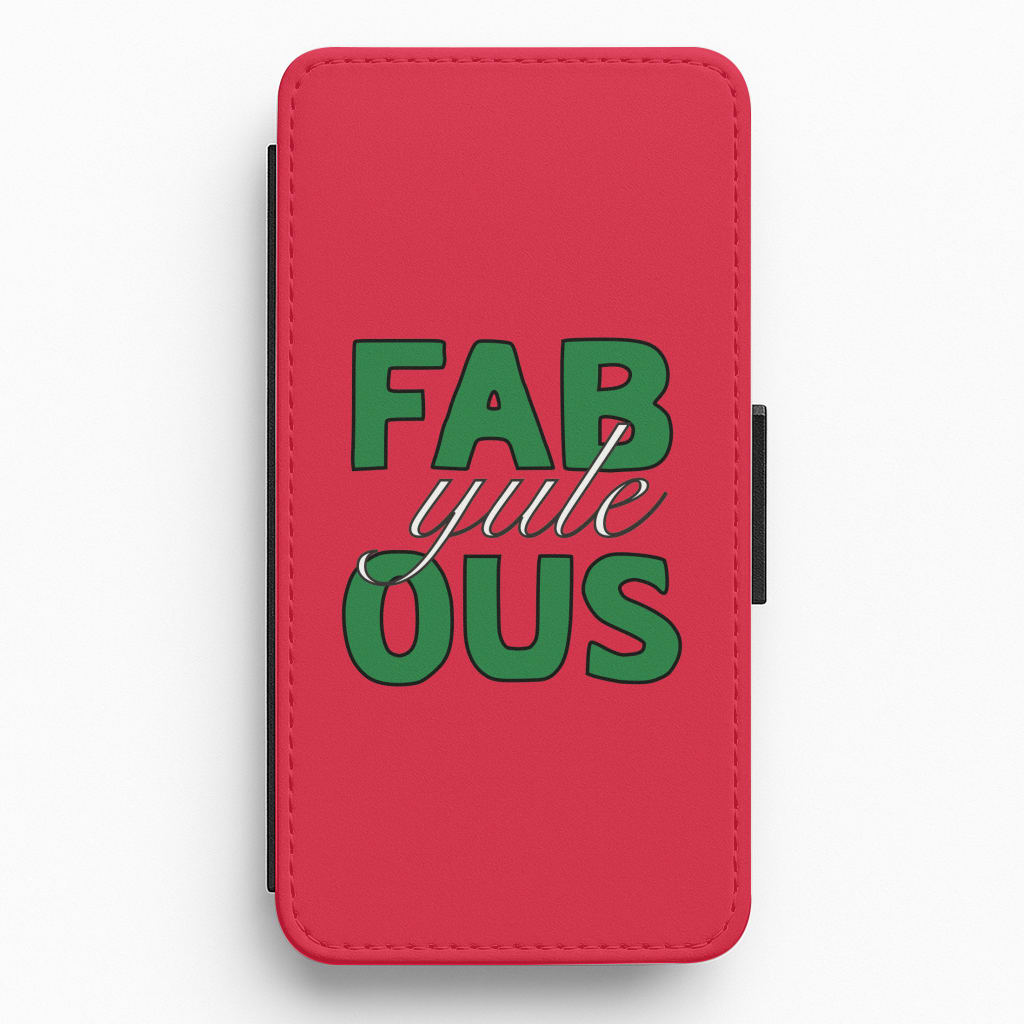 Fab-Yule-Ous Red - Christmas Puns Flip / Wallet Phone Case