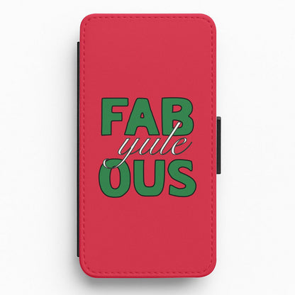 Fab-Yule-Ous Red - Christmas Puns Flip / Wallet Phone Case
