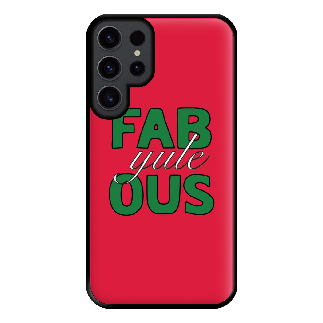 Fab-Yule-Ous Red - Christmas Puns Phone Case for Galaxy S23 Ultra