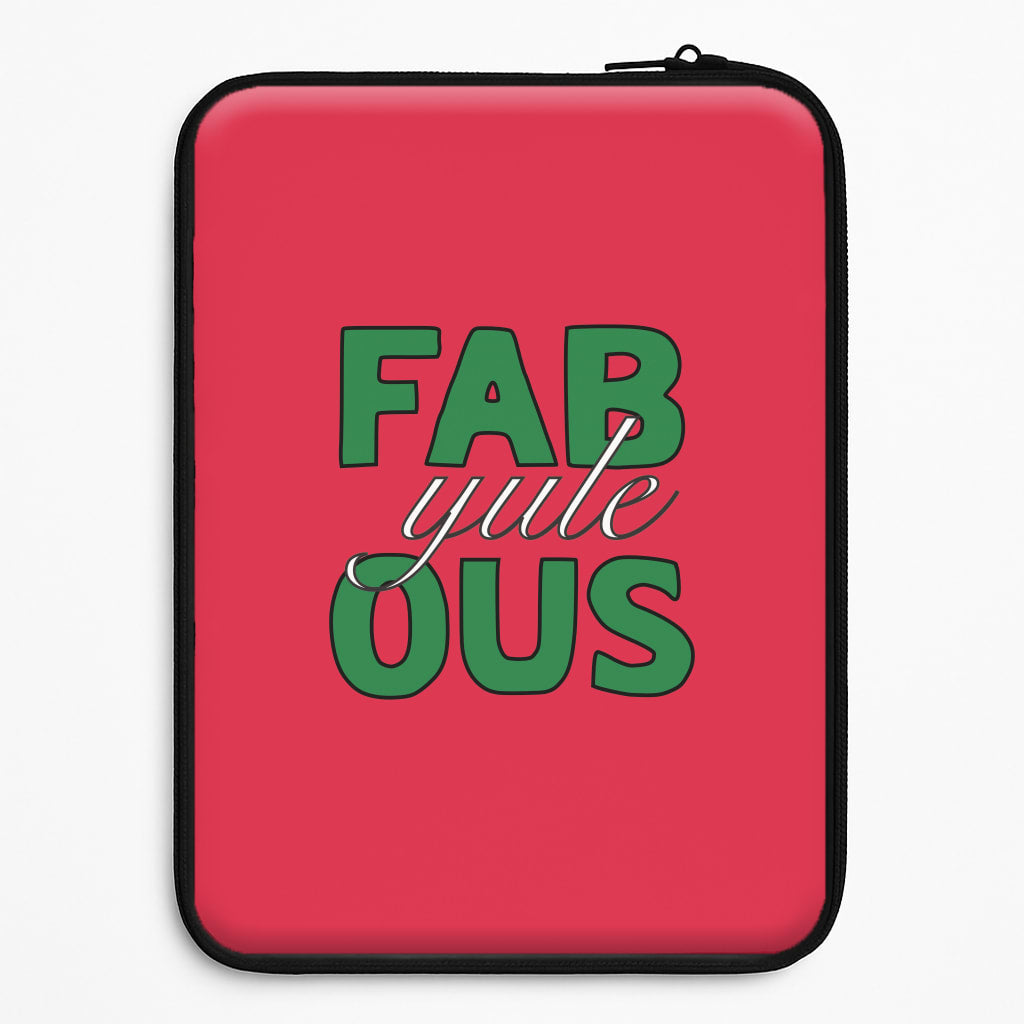 Fab-Yule-Ous Red - Christmas Puns Laptop Sleeve