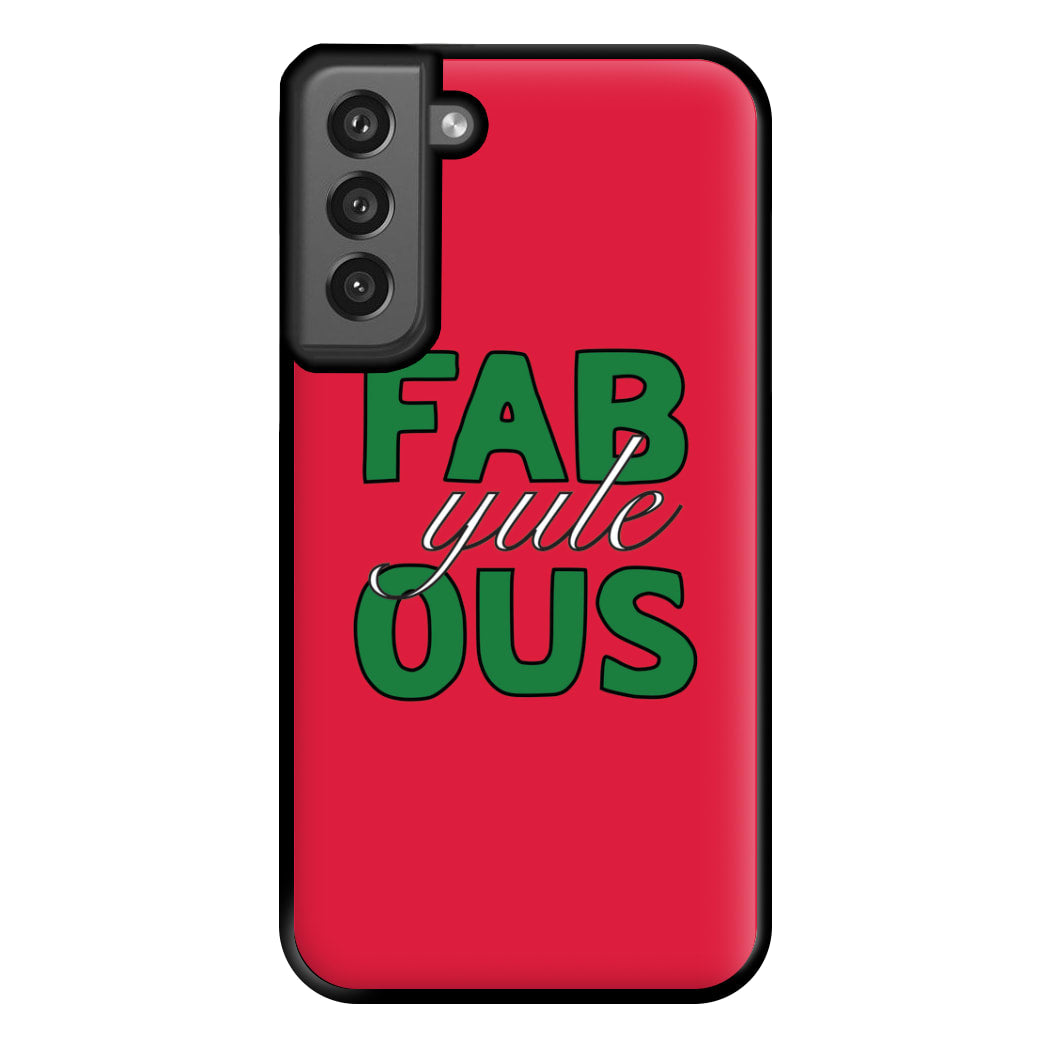 Fab-Yule-Ous Red - Christmas Puns Phone Case for Galaxy S21FE