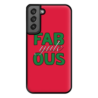 Fab-Yule-Ous Red - Christmas Puns Phone Case for Galaxy S21FE