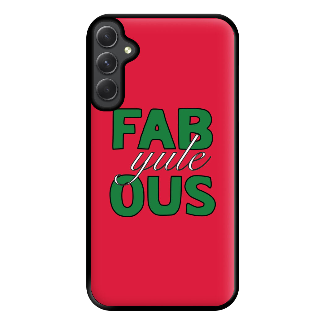 Fab-Yule-Ous Red - Christmas Puns Phone Case for Galaxy A14