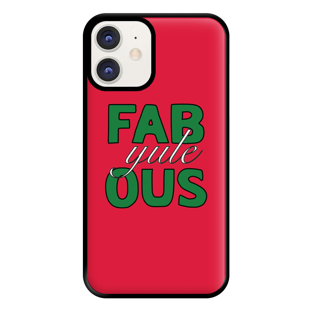 Fab-Yule-Ous Red - Christmas Puns Phone Case for iPhone 12 / 12 Pro