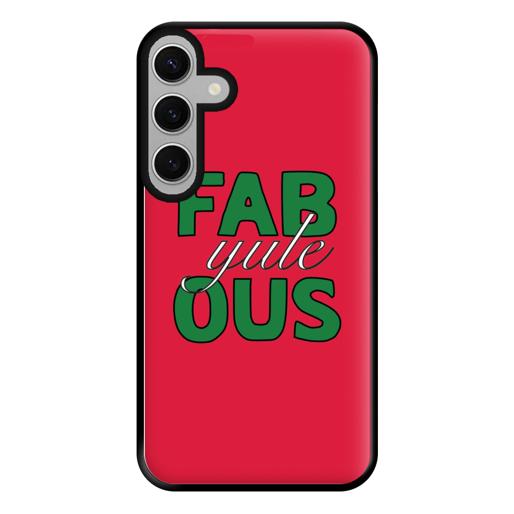 Fab-Yule-Ous Red - Christmas Puns Phone Case for Galaxy S24FE