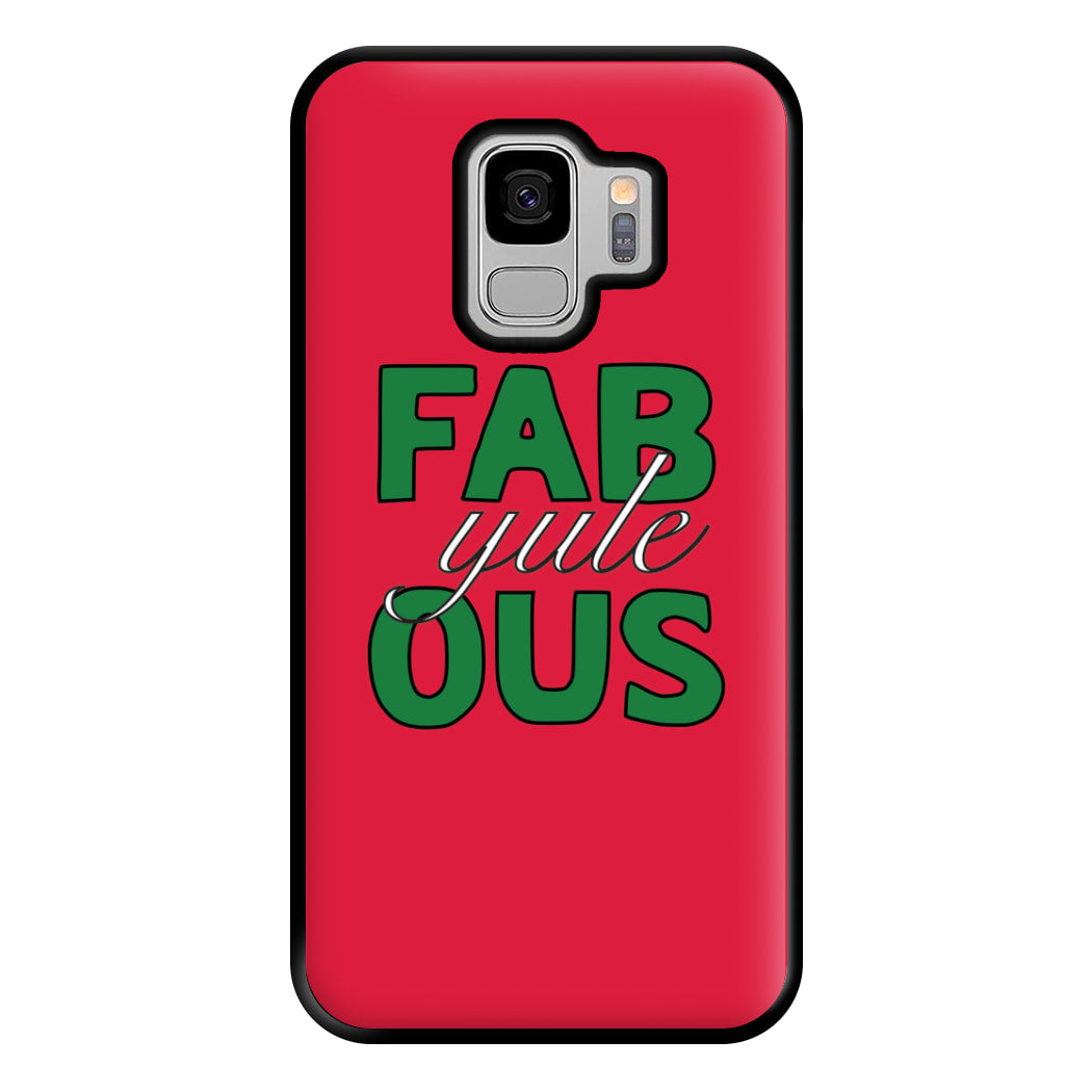 Fab-Yule-Ous Red - Christmas Puns Phone Case for Galaxy S9 Plus