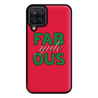 Fab-Yule-Ous Red - Christmas Puns Phone Case for Galaxy A12