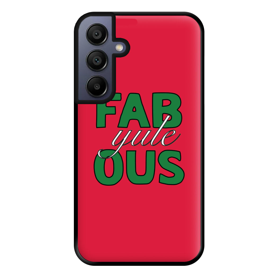 Fab-Yule-Ous Red - Christmas Puns Phone Case for Galaxy A15