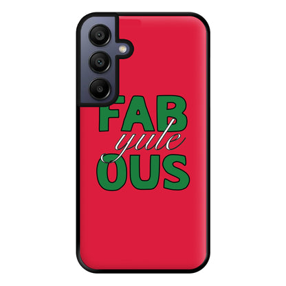 Fab-Yule-Ous Red - Christmas Puns Phone Case for Galaxy A15