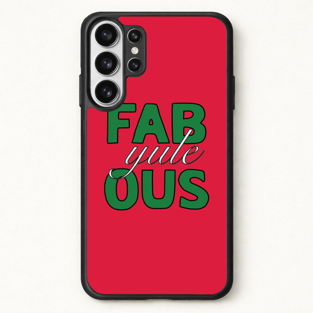 Fab-Yule-Ous Red - Christmas Puns Phone Case for Galaxy S26 Ultra