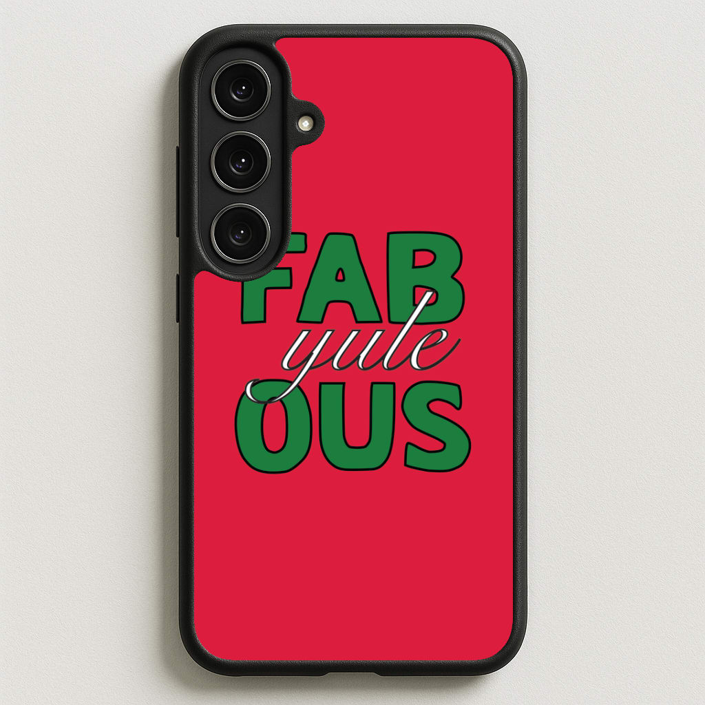 Fab-Yule-Ous Red - Christmas Puns Phone Case for Galaxy S25FE