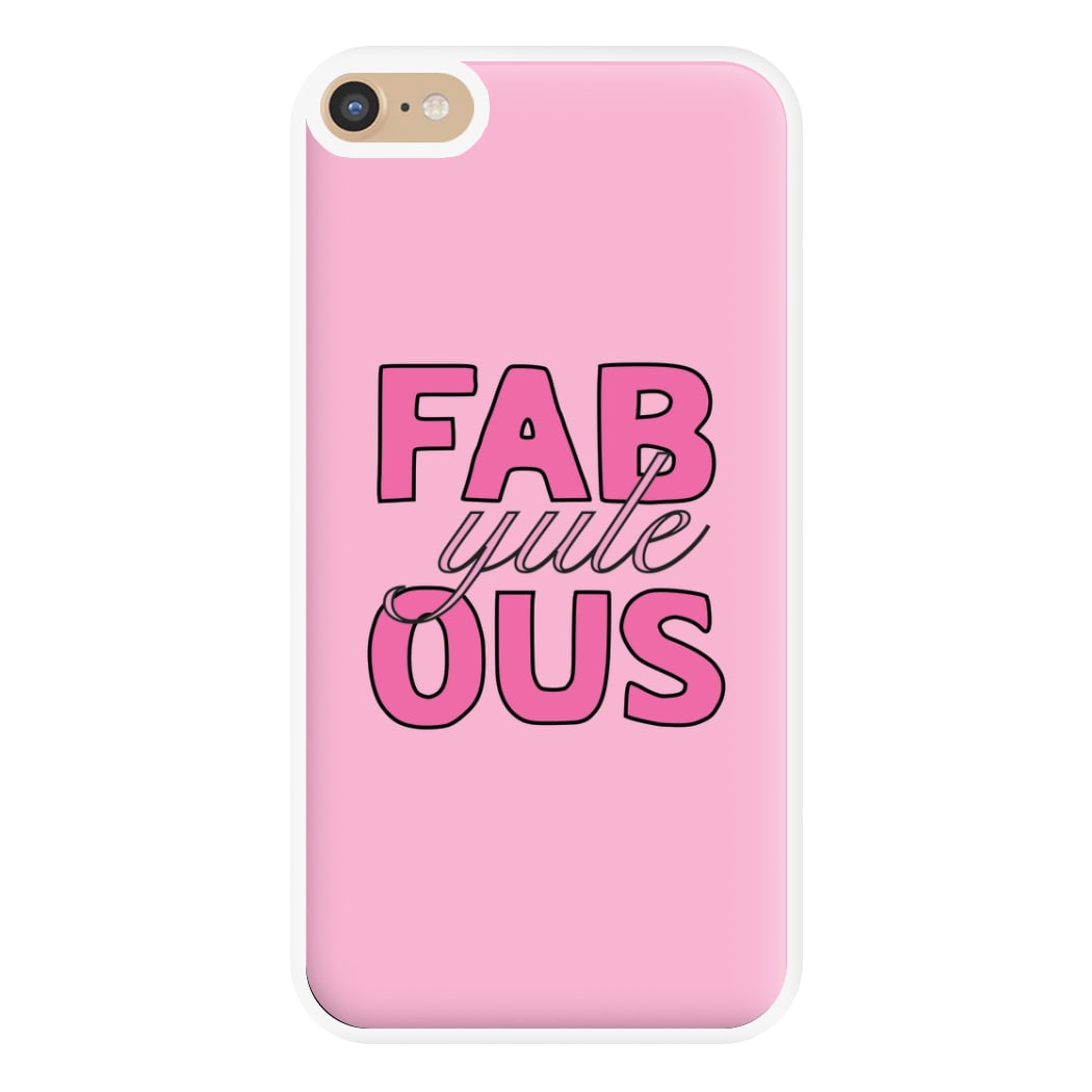 Fab-Yule-Ous Pink - Christmas Puns Phone Case for iPhone 6 Plus / 7 Plus / 8 Plus