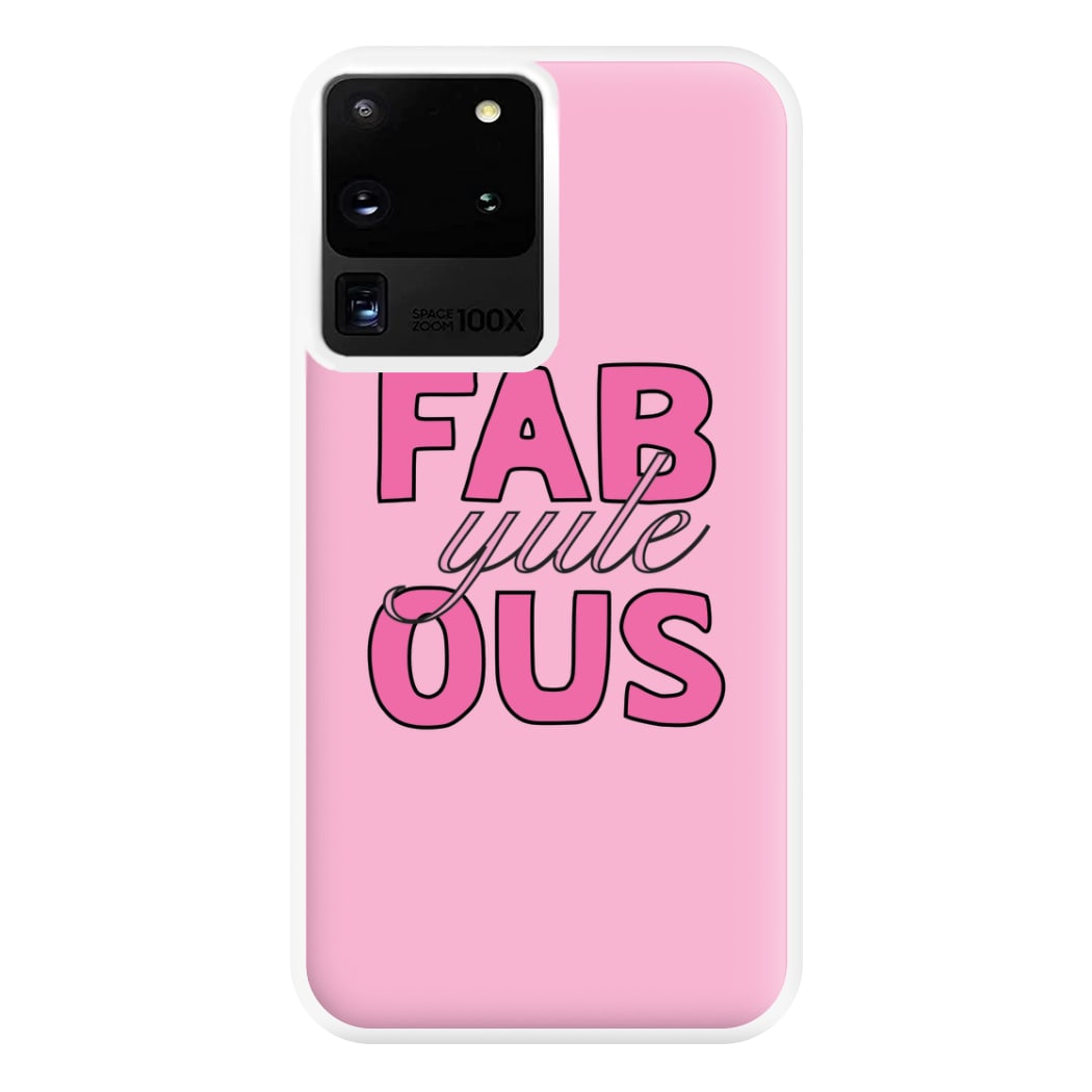 Fab-Yule-Ous Pink - Christmas Puns Phone Case for Galaxy S20 Ultra