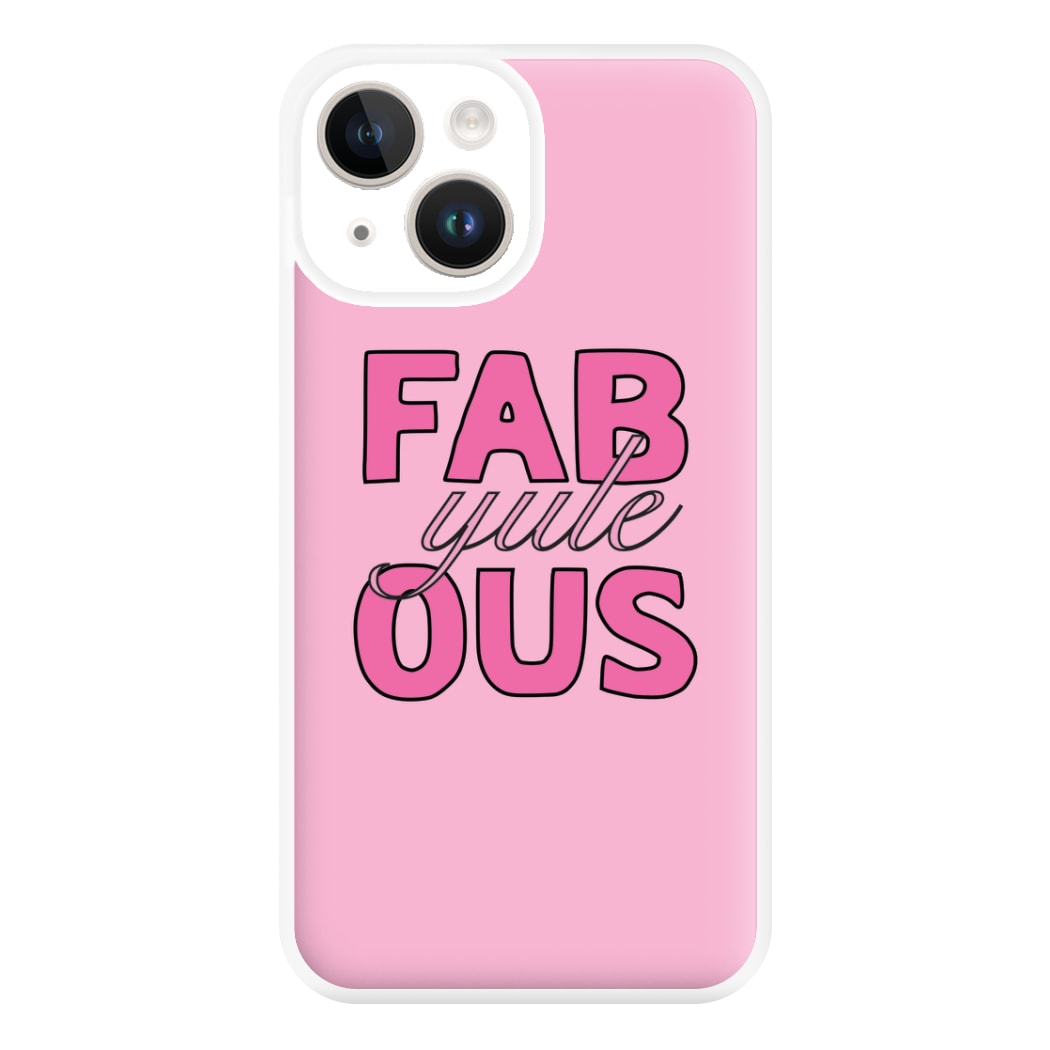 Fab-Yule-Ous Pink - Christmas Puns Phone Case for iPhone 14