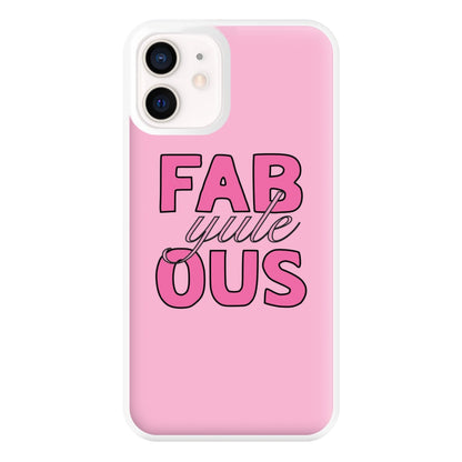 Fab-Yule-Ous Pink - Christmas Puns Phone Case for iPhone 13 Mini