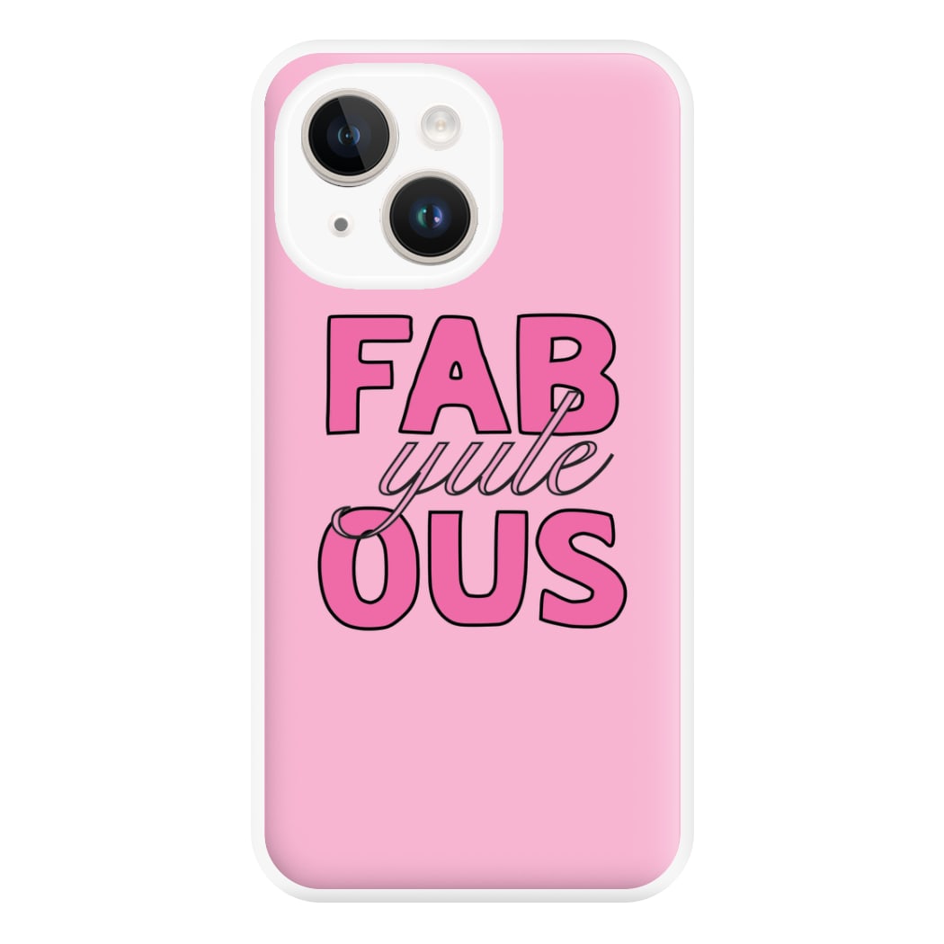 Fab-Yule-Ous Pink - Christmas Puns Phone Case for iPhone 14 Plus