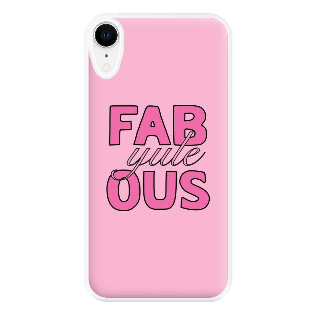 Fab-Yule-Ous Pink - Christmas Puns Phone Case for iPhone XR