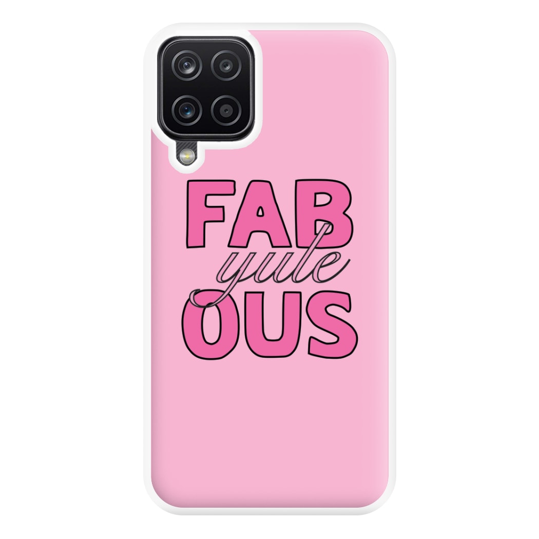 Fab-Yule-Ous Pink - Christmas Puns Phone Case for Galaxy A12