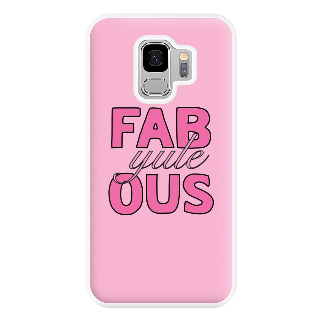 Fab-Yule-Ous Pink - Christmas Puns Phone Case for Galaxy S9 Plus