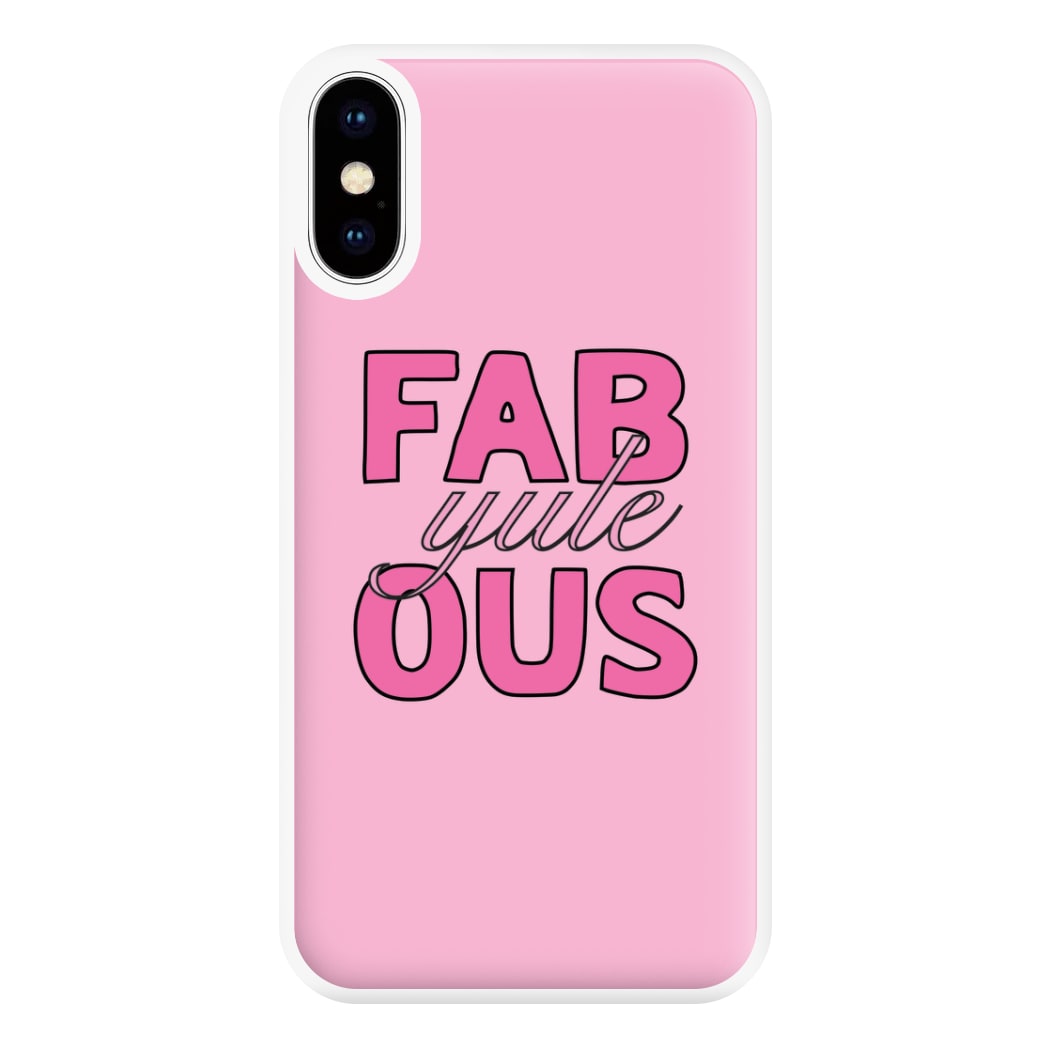 Fab-Yule-Ous Pink - Christmas Puns Phone Case for iPhone XS Max