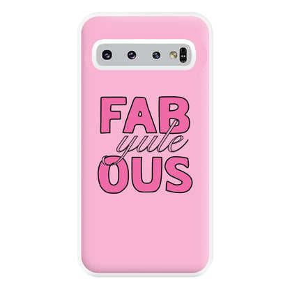 Fab-Yule-Ous Pink - Christmas Puns Phone Case for Galaxy S10 Plus