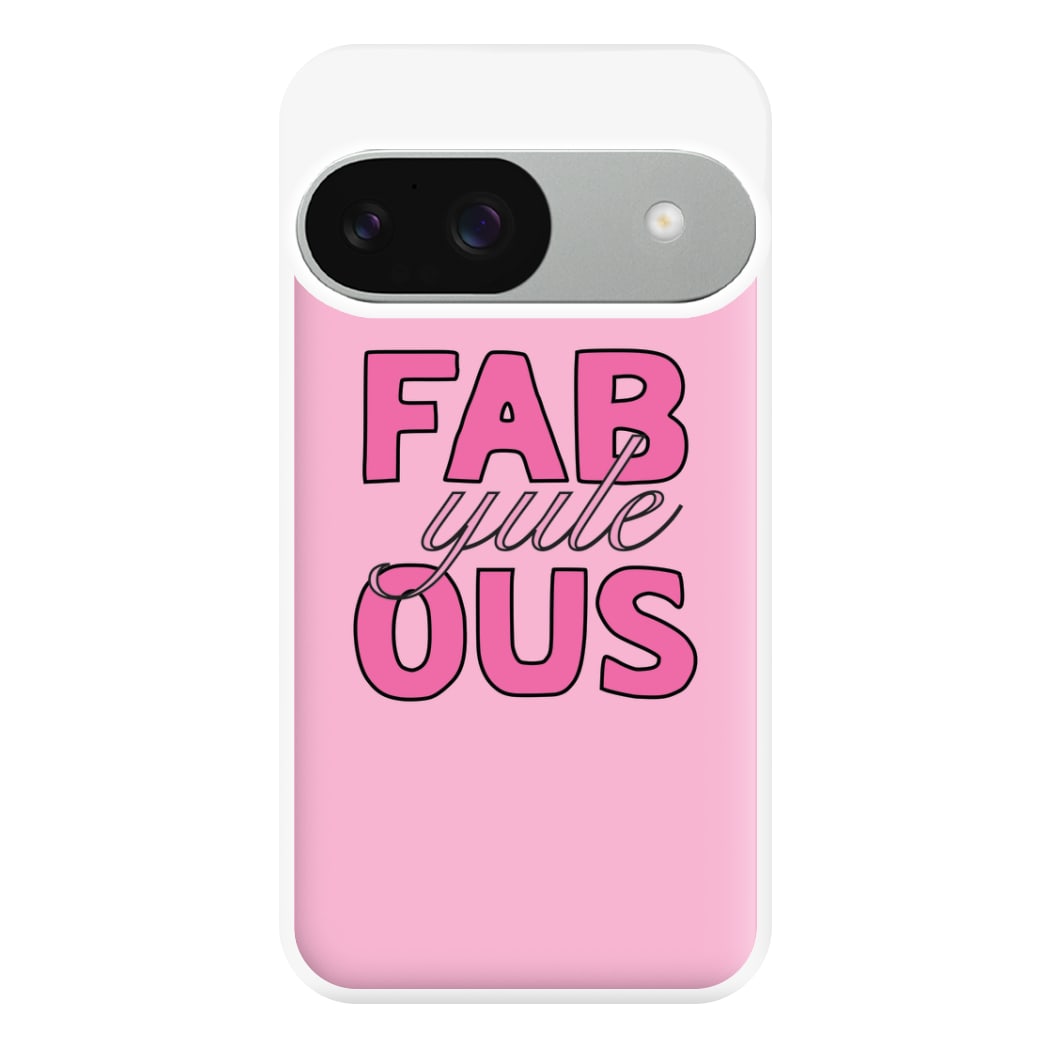 Fab-Yule-Ous Pink - Christmas Puns Phone Case for Google Pixel 9 / 9 Pro