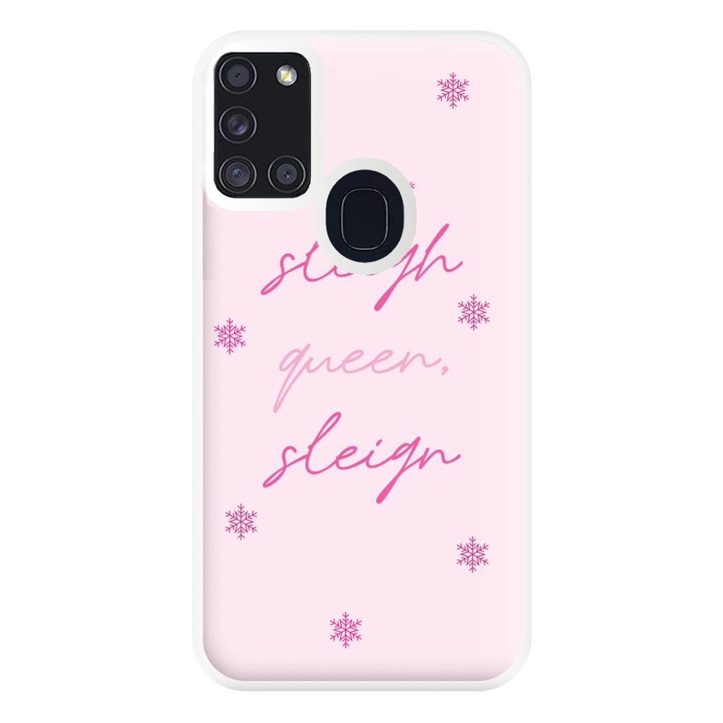 Sleigh Queen - Christmas Puns Phone Case for Galaxy A21s